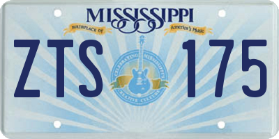 MS license plate ZTS175