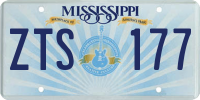 MS license plate ZTS177