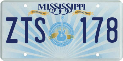 MS license plate ZTS178