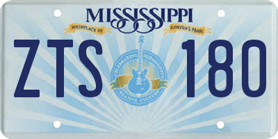 MS license plate ZTS180