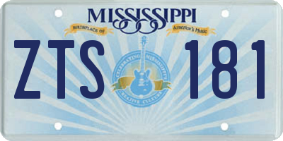 MS license plate ZTS181