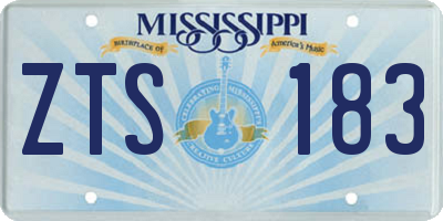 MS license plate ZTS183