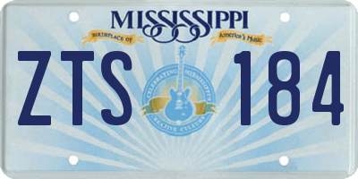 MS license plate ZTS184