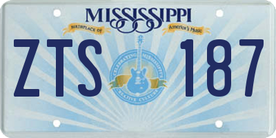 MS license plate ZTS187