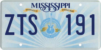 MS license plate ZTS191