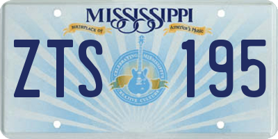 MS license plate ZTS195
