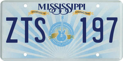MS license plate ZTS197