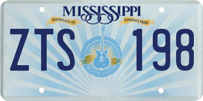 MS license plate ZTS198