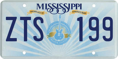 MS license plate ZTS199