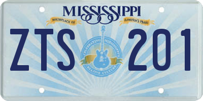 MS license plate ZTS201