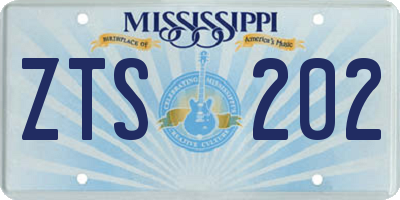 MS license plate ZTS202
