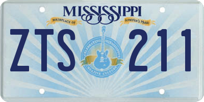 MS license plate ZTS211