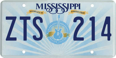 MS license plate ZTS214