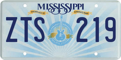 MS license plate ZTS219