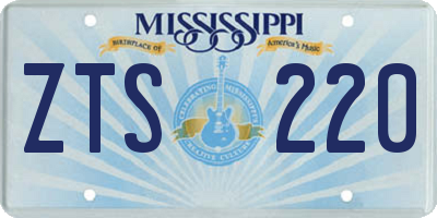 MS license plate ZTS220