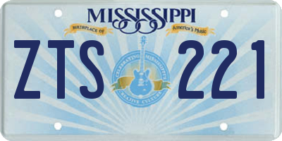 MS license plate ZTS221