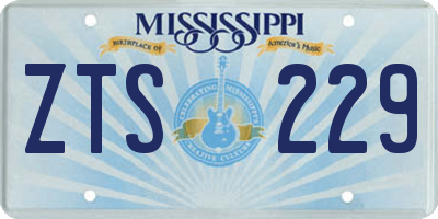 MS license plate ZTS229
