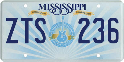 MS license plate ZTS236