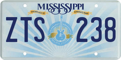 MS license plate ZTS238