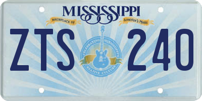 MS license plate ZTS240