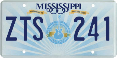MS license plate ZTS241