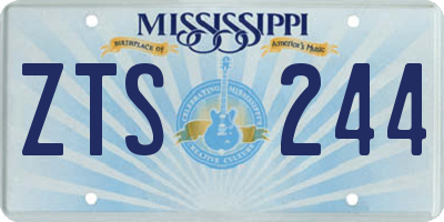 MS license plate ZTS244