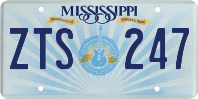 MS license plate ZTS247