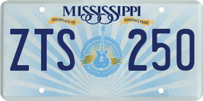 MS license plate ZTS250