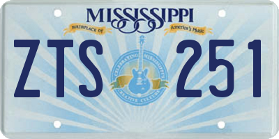 MS license plate ZTS251
