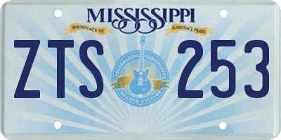 MS license plate ZTS253