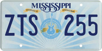 MS license plate ZTS255