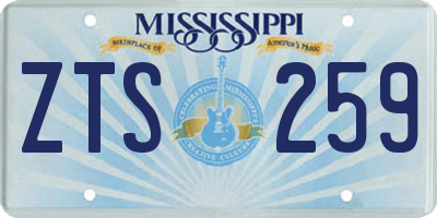 MS license plate ZTS259