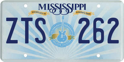 MS license plate ZTS262