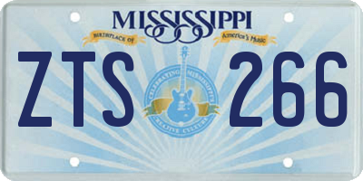 MS license plate ZTS266