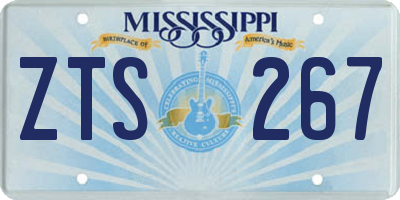 MS license plate ZTS267