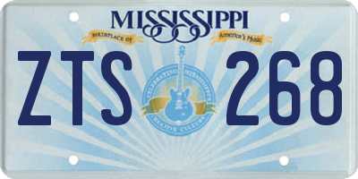 MS license plate ZTS268