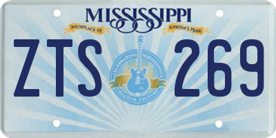 MS license plate ZTS269