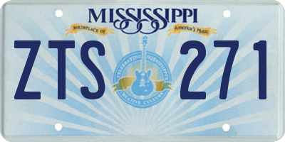 MS license plate ZTS271