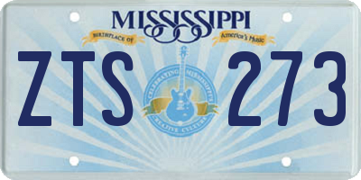 MS license plate ZTS273