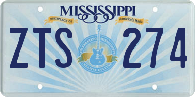 MS license plate ZTS274
