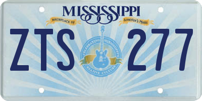 MS license plate ZTS277