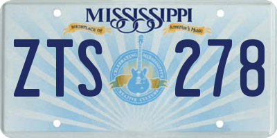 MS license plate ZTS278