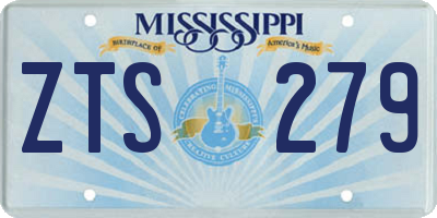 MS license plate ZTS279