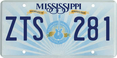 MS license plate ZTS281