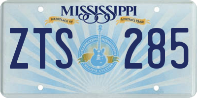 MS license plate ZTS285