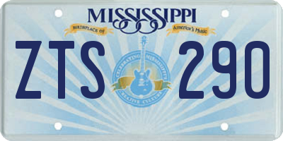 MS license plate ZTS290