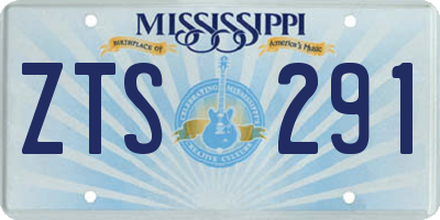 MS license plate ZTS291