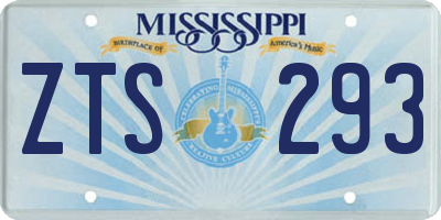 MS license plate ZTS293