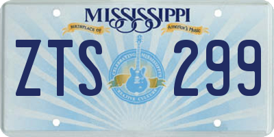 MS license plate ZTS299