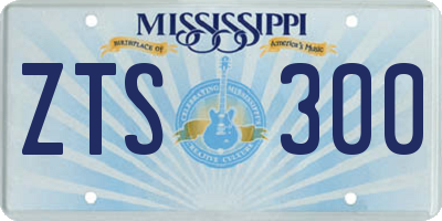 MS license plate ZTS300